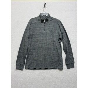 J Crew Knit Goods Gray Heathered Quarter Zip Pullover Sweatshirt Women's Large